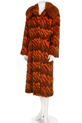 Lot 25 - A good Christian Dior intarsia rabbit and fox fur coat, late 1960s-early 1970s