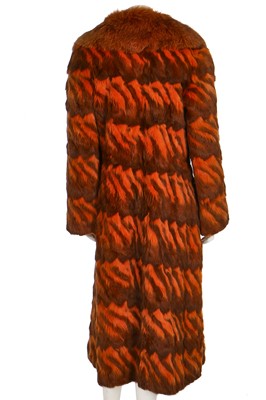 Lot 25 - A good Christian Dior intarsia rabbit and fox fur coat, late 1960s-early 1970s