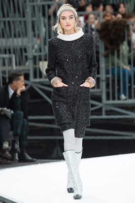 Lot 13 - A Chanel sequinned black fantasy-tweed dress, Autumn-Winter 2017-18