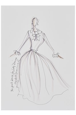 Lot 172 - Elizabeth Emanuel sketch for Lady Diana Spencer's 1981 'Engagement' blouse