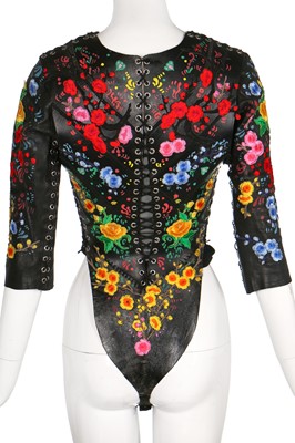 Lot 296 - A Lady Gaga-worn 'Floral Alien' leather ensemble by Karina Akopyan, 2017