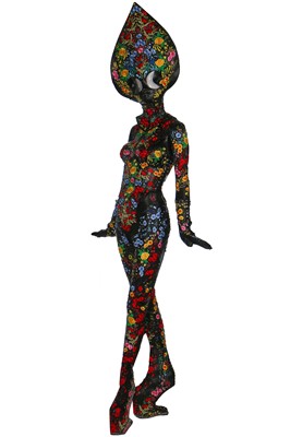 Lot 296 - A Lady Gaga-worn 'Floral Alien' leather ensemble by Karina Akopyan, 2017