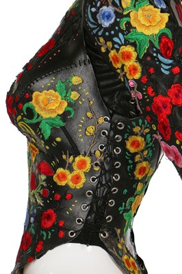 Lot 296 - A Lady Gaga-worn 'Floral Alien' leather ensemble by Karina Akopyan, 2017