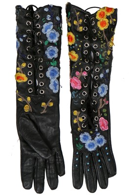 Lot 296 - A Lady Gaga-worn 'Floral Alien' leather ensemble by Karina Akopyan, 2017