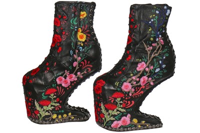 Lot 296 - A Lady Gaga-worn 'Floral Alien' leather ensemble by Karina Akopyan, 2017