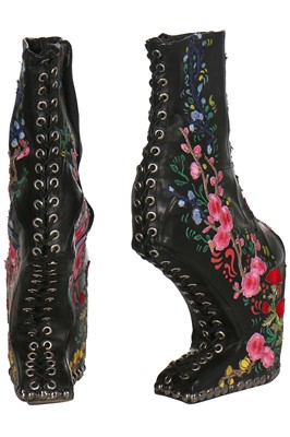 Lot 296 - A Lady Gaga-worn 'Floral Alien' leather ensemble by Karina Akopyan, 2017