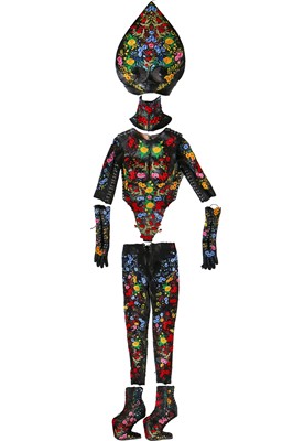 Lot 296 - A Lady Gaga-worn 'Floral Alien' leather ensemble by Karina Akopyan, 2017