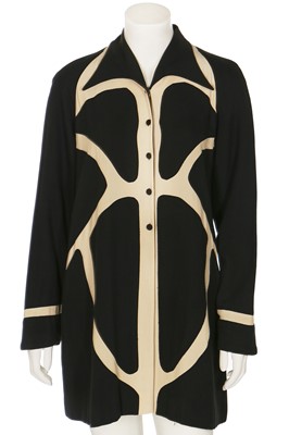 Lot 213 - A Sybilla black and ivory crêpe 'Cow' jacket, Autumn-Winter 1991-92