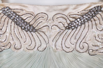 Lot 93 - A Carven couture draped chiffon evening gown, early 1950s