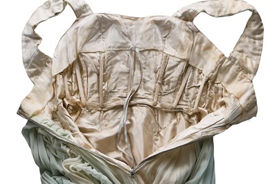 Lot 93 - A Carven couture draped chiffon evening gown, early 1950s