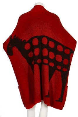 Lot 274 - An Issey Miyake red bouclé wool 'cow' jacket, circa 1985