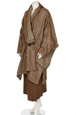 Lot 271 - An Issey Miyake tan mohair flecked coat, Autumn-Winter 1984