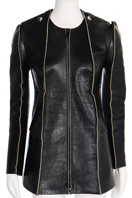 Lot 265 - A Martin Margiela 'Flat' leather jacket and metal hook, Spring-Summer 1998
