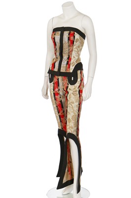 Lot 236 - An Alexander McQueen striped ensemble, 'The Eye' collection, Spring-Summer 2000
