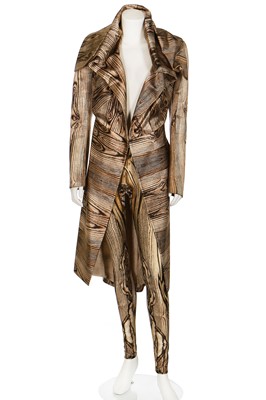 Lot 243 - An Alexander McQueen wood-grain-print ensemble, Natural Distinction, Un-natural Selection, Spring-Summer 2009
