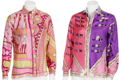 Lot 97 - Four Pucci printed silk shirts, 1950s-60s