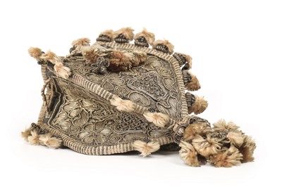 Lot 69 - A metal thread embroidered purse, early 17th...
