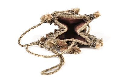 Lot 69 - A metal thread embroidered purse, early 17th...