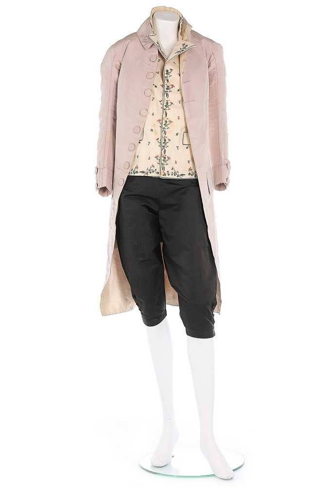 Lot 81 - A gentleman's pink silk coat, circa 1780, with...