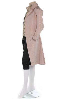 Lot 81 - A gentleman's pink silk coat, circa 1780, with...