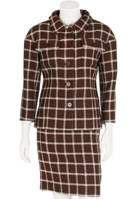 Lot 393 - A Balenciaga couture checked wool suit, 1967