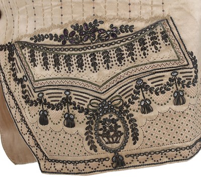 Lot 82 - A gentleman's embroidered ivory satin...