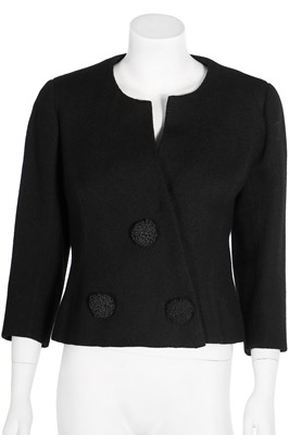 Lot 179 - A Balenciaga couture black tweed jacket, Autumn-Winter 1961
