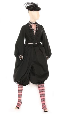 Lot 95 - A pair of rare black cotton bicycling bloomers,...