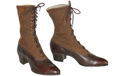 Lot 18 - Five pairs of shoes and boots, 1890s-1930