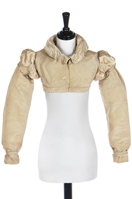 Lot 2 - An ecru slubbed silk spencer, late 1820s