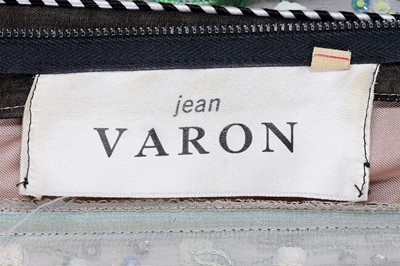 Lot 138 - A good Jean Varon black and white striped chiffon gown, circa 1974