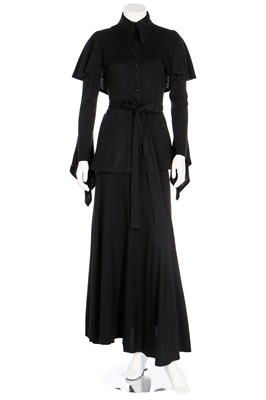 Lot 127 - An Alice Pollock black wool jersey ensemble, 1970s