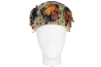 Lot 105 - A Dior mohair and feather hat, early 1960s