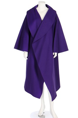 Lot 143 - A Claude Montana purple wool coat, 1980s