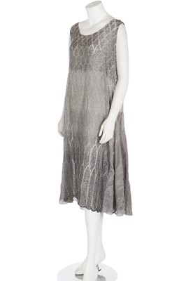 Lot 46 - A dégradé beaded muslin flapper dress, mid 1920s