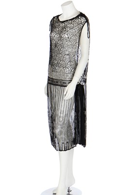 Lot 39 - A trompe l'oeil beaded black muslin bodice, 1920s