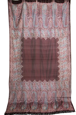 Lot 304 - A good Towler & Campin woven leno silk gauze long shawl, circa 1851