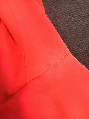 Lot 149 - A Valentino Garavani couture red crêpe ensemble, probably 1970s