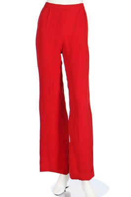 Lot 149 - A Valentino Garavani couture red crêpe ensemble, probably 1970s