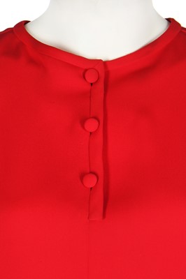 Lot 149 - A Valentino Garavani couture red crêpe ensemble, probably 1970s