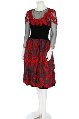 Lot 159 - A Valentino Garavani couture organza and velvet cocktail dress, 1980s