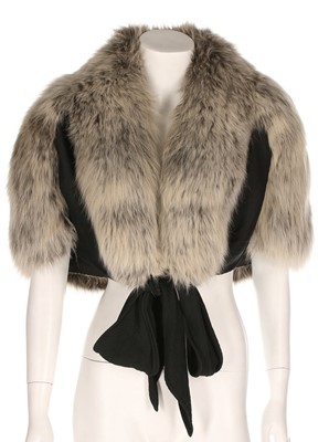 Lot 120 - An Elsa Schiaparelli silver fox fur capelet,...