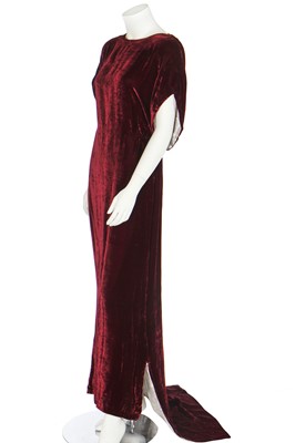 Lot 63 - Four velvet evening gowns with couture finishings, 1930s