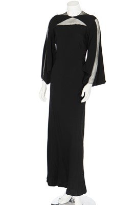 Lot 71 - Three black crêpe evening gowns with couture finished seams, 1930s