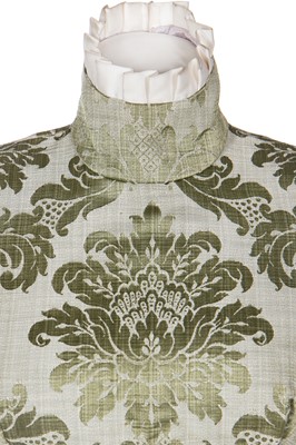Lot 450 - A rare Alexander McQueen green damask bodice, 'Highland Rape' collection, Autumn-Winter 1995-96