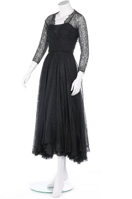 Lot 127 - A rare and early Balenciaga couture black lace...