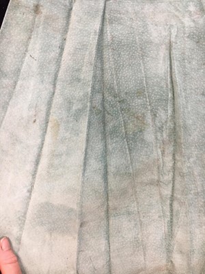 Lot 457 - A rare Alexander McQueen aqua suede dress, 'Highland Rape' collection, Autumn-Winter 1995-96