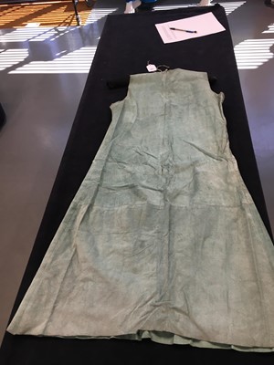 Lot 457 - A rare Alexander McQueen aqua suede dress, 'Highland Rape' collection, Autumn-Winter 1995-96