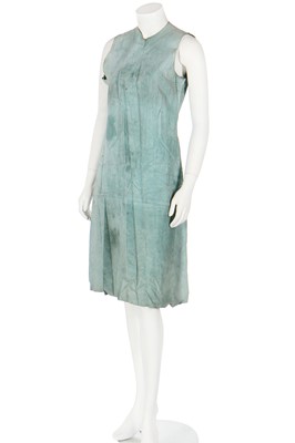 Lot 457 - A rare Alexander McQueen aqua suede dress, 'Highland Rape' collection, Autumn-Winter 1995-96
