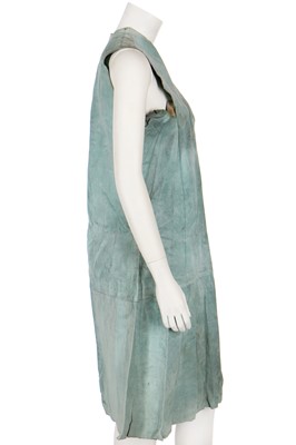 Lot 457 - A rare Alexander McQueen aqua suede dress, 'Highland Rape' collection, Autumn-Winter 1995-96